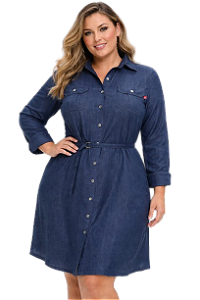 3403 VESTIDO MILITAR TENCEL JEANS