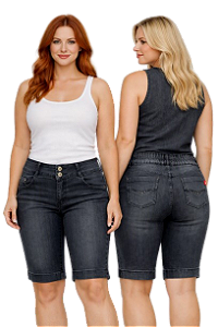 88149 TF CICLISTA JEANS LYC BELLATRIX BLACK - AMACIADO +