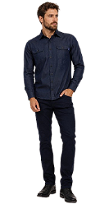 3802 CAMISA MASC M/LONGA RIVER - AMACIADO
