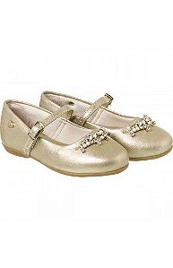 sapato infantil dourado pampili