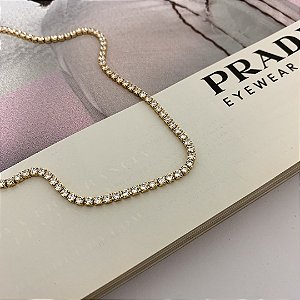 Choker Riviera Folheada a Ouro