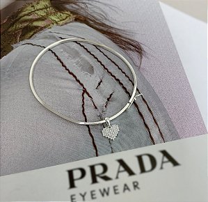 Bracelete com Berloque de Coração Cravejado Prata 925