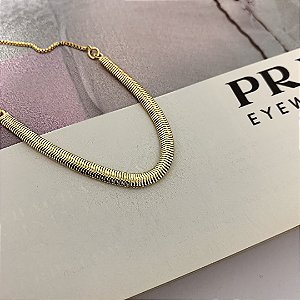 Pulseira Malha Anatômica com Fecho Gravata Folheado a Ouro