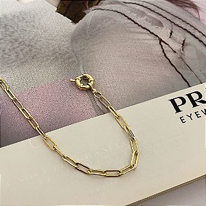 Pulseira de Elos com Fecho Boia Folheado a Ouro