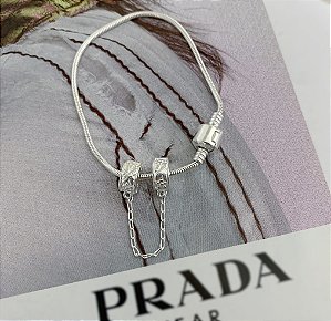 Pulseira Inspiração Pandora com Trava Prata 925