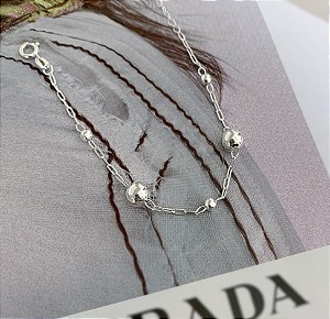 Pulseira de Bolinhas Prata 925