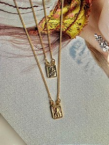 Escapulário de Nossa Senhora do Carmo P Folheado a Ouro