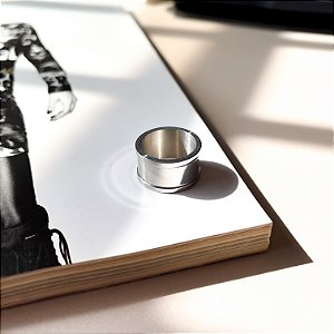 Anel Masculino Chapa Quadrada em Aço Inox