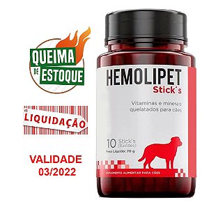 Hemolipet 10 Sticks 70g - Avert (VAL:24/03/22) Liquidação
