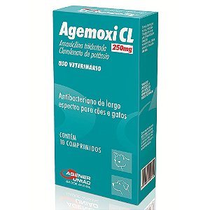 Antibiótico Agemoxi 250mg 10 Comprimidos Cães e Gatos - Agener