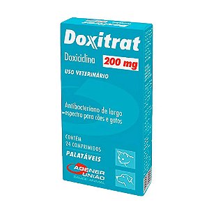 Antibacteriano Doxitrat 200mg Cães e Gatos 24 comprimidos - Agener