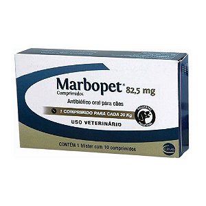 Antibiótico Marbopet 82,5mg 10 Comprimidos - Ceva