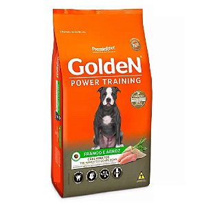 Ração Premium Especial Golden Power Training Cães Adultos Sabor Frango e Arroz 15kg - PremierPet
