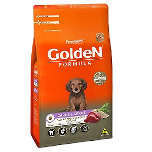 Ração Premium Especial Golden Fórmula Cães Filhotes Raças Pequenas Sabor Carne e Arroz Mini Bits 3kg - PremierPet