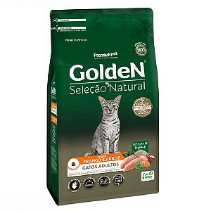 Ração Premium Especial Golden Gatos Seleção Natural Adultos Sabor Frango e Arroz 10,1kg - PremierPet