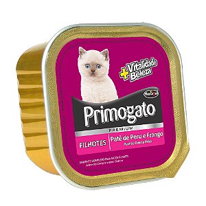 Ração Úmida Primogato Premium Patê Gatos Filhotes Sabor Peru e Frango 150g - Hercosul