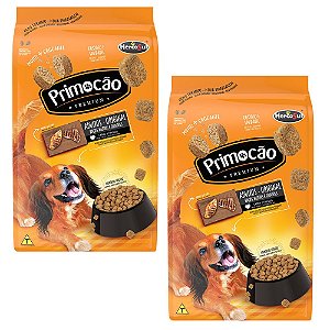 Combo 2un Ração Cães Adultos Primocão Premium Original Sabor Carne e Frango Raças Médias e Grandes 1kg cada - Hercosul