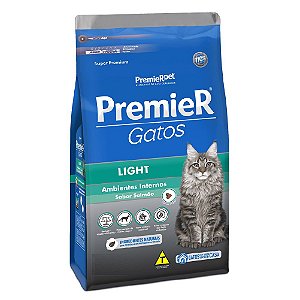 Ração Super Premium Premier Gatos Light Ambientes Internos Sabor Salmão 7,5kg - PremierPet