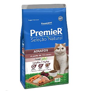 Ração Super Premium Premier Gatos Adultos Seleção Natural Sabor Frango Korin 1,5kg - PremierPet