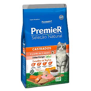 Ração Super Premium Premier Gatos Castrados Seleção Natural A Partir de 6 Meses Sabor Frango Korin 1,5kg - PremierPet