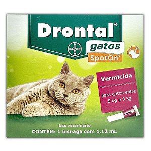 Drontal Gatos SpotOn 5kg a 8kg (1,12 ml) - Bayer