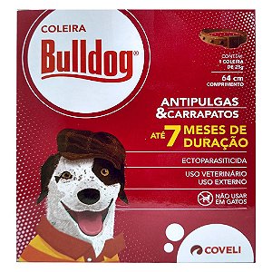Coleira Antipulgas Para Cães BullDog 64cm - Coveli