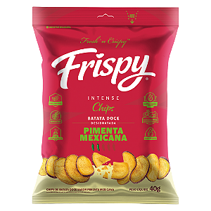 Chips de batata doce sabor pimenta mexicana pacote Frispy 40g