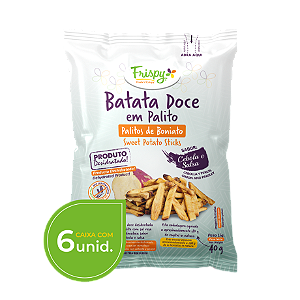 Caixa com 06 pct - Chips de batata doce cebola e salsa palito Frispy integral 40g