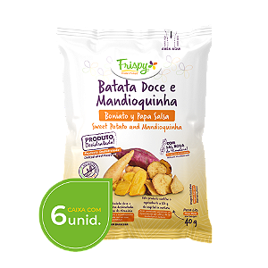 Caixa com 06 pct - Chips de batata doce com mandioquinha Frispy 40g