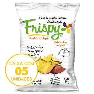 Caixa com 05 pct - Chips de batata doce original Frispy 40g