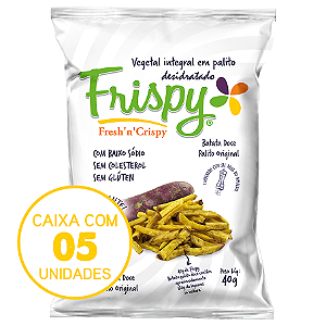 Caixa com 05 pct - Chips de batata doce original palito Frispy 40g