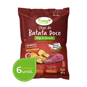 Caixa com 06 pct - Chips de batata doce pimenta mexicana Frispy 40g