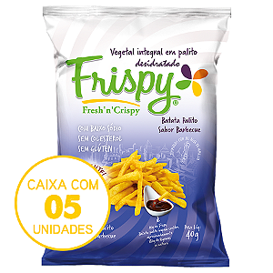 Caixa com 05 pct - Chips de batata sabor barbecue palito Frispy integral 40g