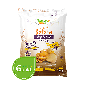 Caixa com 06 pct - Chips de batata sabor churrasco Frispy integral 40g