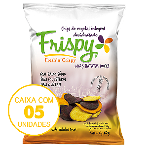 Caixa com 05 pct - Chips mix de 03 batatas doces Frispy integral 40g