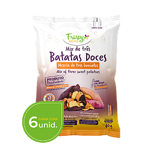 Caixa com 06 pct - Chips mix de 03 batatas doces Frispy integral 40g