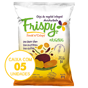 Caixa com 05 pct - Chips mix original de vegetais 01 Frispy 40g