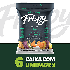 Caixa com 06 pct - Chips mix original de vegetais 01 Frispy 40g