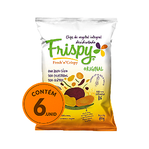 Caixa com 06 pct - Chips mix original de vegetais 01 Frispy 40g