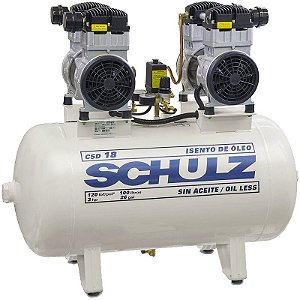 Compressor Odonto Schulz CSD 18/100 - 18pcm 100L 120psi 3CV - 220V - Isento de Oleo (924.7368-0)