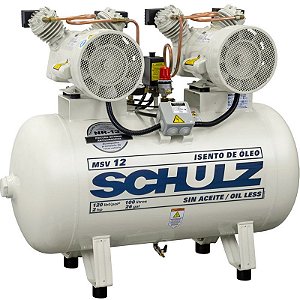 Compressor Odonto Schulz MSV 12/100 - 12pcm 100L 120psi - 220V - Isento de Oleo (920.8042-0)