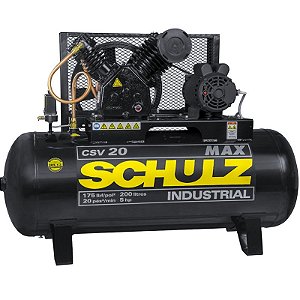 Compressor Schulz CSV 20/200 Max - 20pcm 5HP 200L 175psi - Monofasico 220V (922.9303-0)