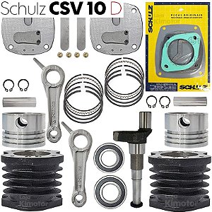 Kit Reparo do Compressor Schulz CSV 10 Pro e Pratic Air - D