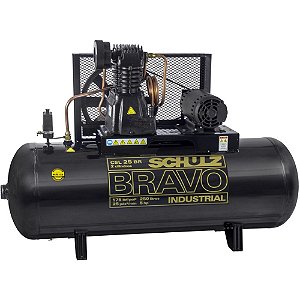 Compressor Schulz Bravo CSL 25/250 - 25pcm 5HP 250L 175psi - Trifasico 220/380V (IP21 - 922.7799-0)
