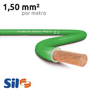 Cabo Elétrico Flexível Sil 1.50 mm² - Verde (Por Metro)