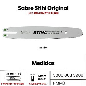 Sabre Motosserra Stihl - 35cm R - 1.1mm 3/8 - MS 180