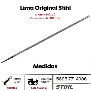 Lima Redonda Motosserra Stihl - 4 x 200mm