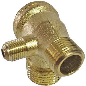 Válvula de Retenção Motocompressor - 1/2 M x 3/8 M x 1/8 Flange - Schulz CSA 8.5 Pratic Air + Motomil MAM (022.0260-0 - 6158.7)