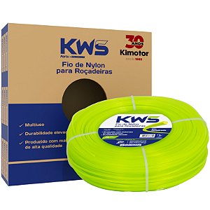 Rolo Fio de Nylon KWS Quadrado (CCM) - 3.00mm 2kg (Verde) NQ300