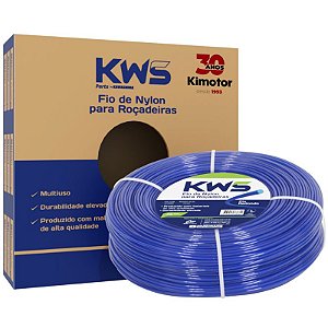 Rolo Fio de Nylon KWS Redondo (CCM) - 3.00mm 2kg (Azul) NR300